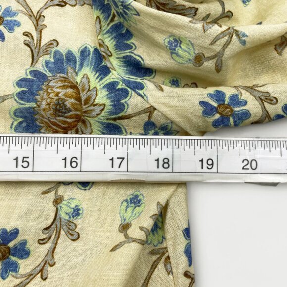 Mango MNG Linen Blend Floral Ivory Boho Button Blouse Shirt Top Women's 6 Small - Picture 7 of 13